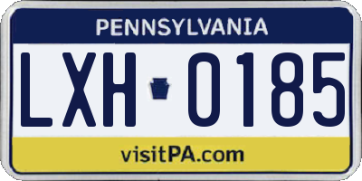 PA license plate LXH0185