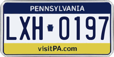 PA license plate LXH0197