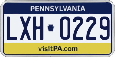 PA license plate LXH0229