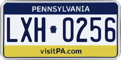 PA license plate LXH0256