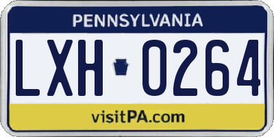 PA license plate LXH0264