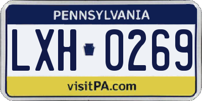 PA license plate LXH0269