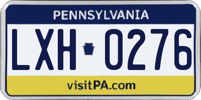 PA license plate LXH0276