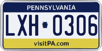 PA license plate LXH0306