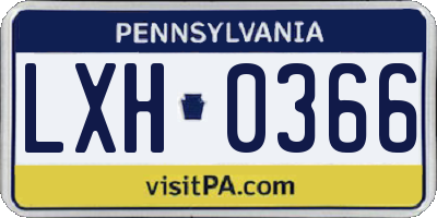 PA license plate LXH0366