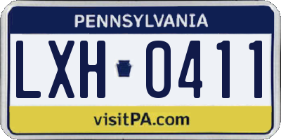 PA license plate LXH0411