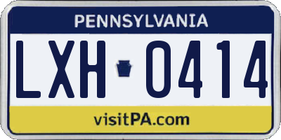 PA license plate LXH0414