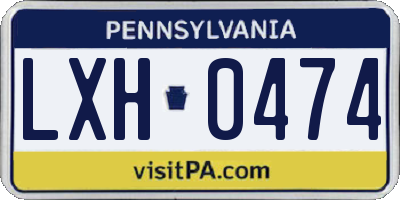 PA license plate LXH0474