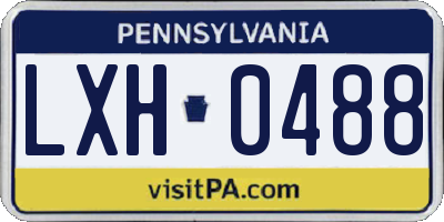 PA license plate LXH0488