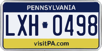 PA license plate LXH0498