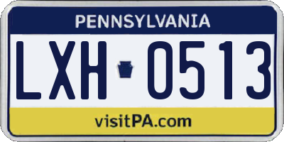 PA license plate LXH0513