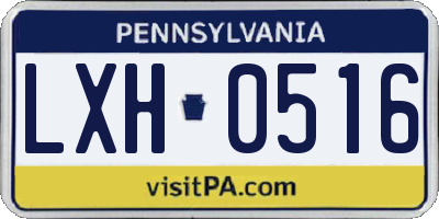 PA license plate LXH0516
