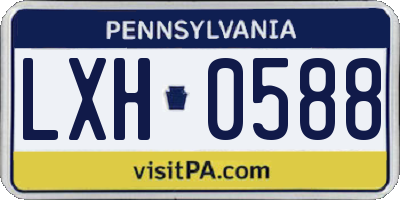 PA license plate LXH0588