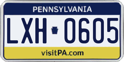 PA license plate LXH0605