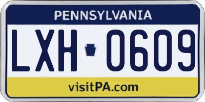 PA license plate LXH0609