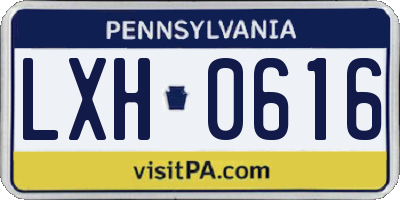 PA license plate LXH0616