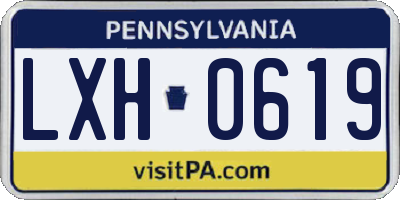 PA license plate LXH0619