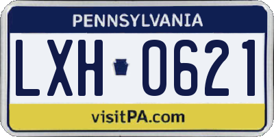PA license plate LXH0621