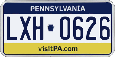 PA license plate LXH0626