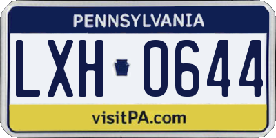 PA license plate LXH0644