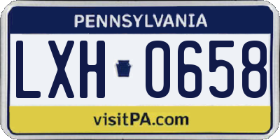 PA license plate LXH0658