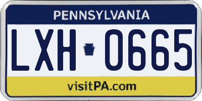 PA license plate LXH0665