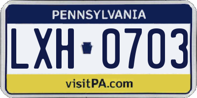 PA license plate LXH0703