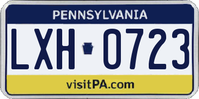 PA license plate LXH0723
