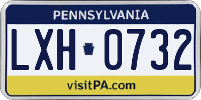 PA license plate LXH0732