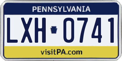 PA license plate LXH0741