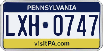 PA license plate LXH0747