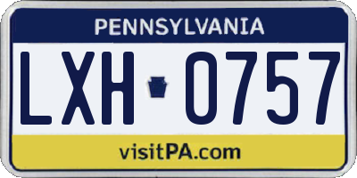 PA license plate LXH0757