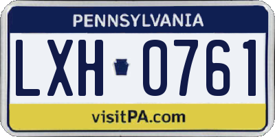 PA license plate LXH0761