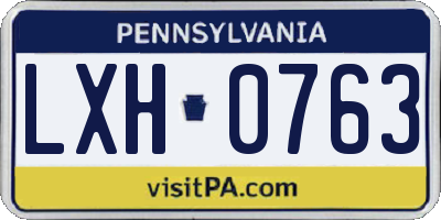PA license plate LXH0763