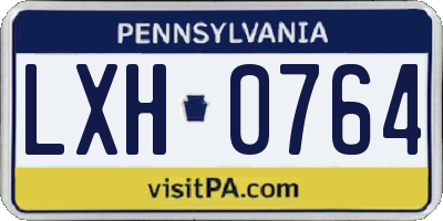 PA license plate LXH0764