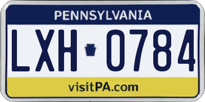 PA license plate LXH0784