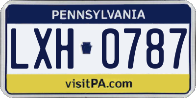 PA license plate LXH0787