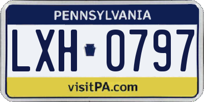 PA license plate LXH0797