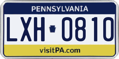 PA license plate LXH0810