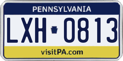 PA license plate LXH0813