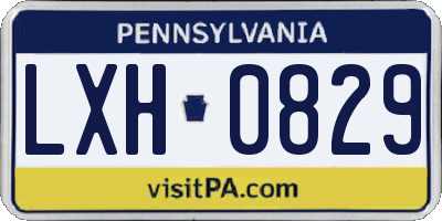 PA license plate LXH0829