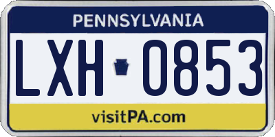 PA license plate LXH0853