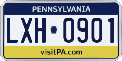 PA license plate LXH0901