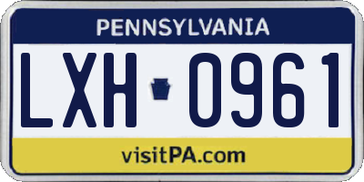 PA license plate LXH0961