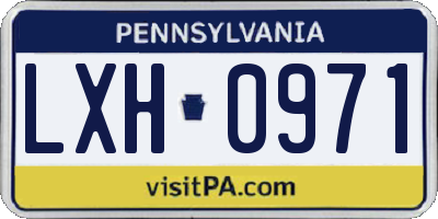 PA license plate LXH0971