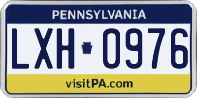 PA license plate LXH0976
