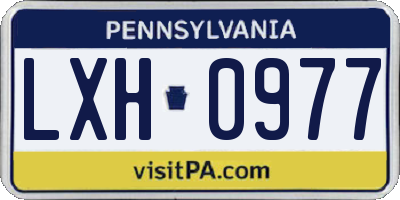 PA license plate LXH0977