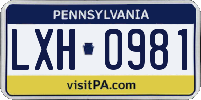 PA license plate LXH0981
