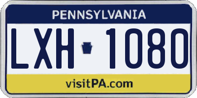 PA license plate LXH1080