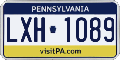 PA license plate LXH1089
